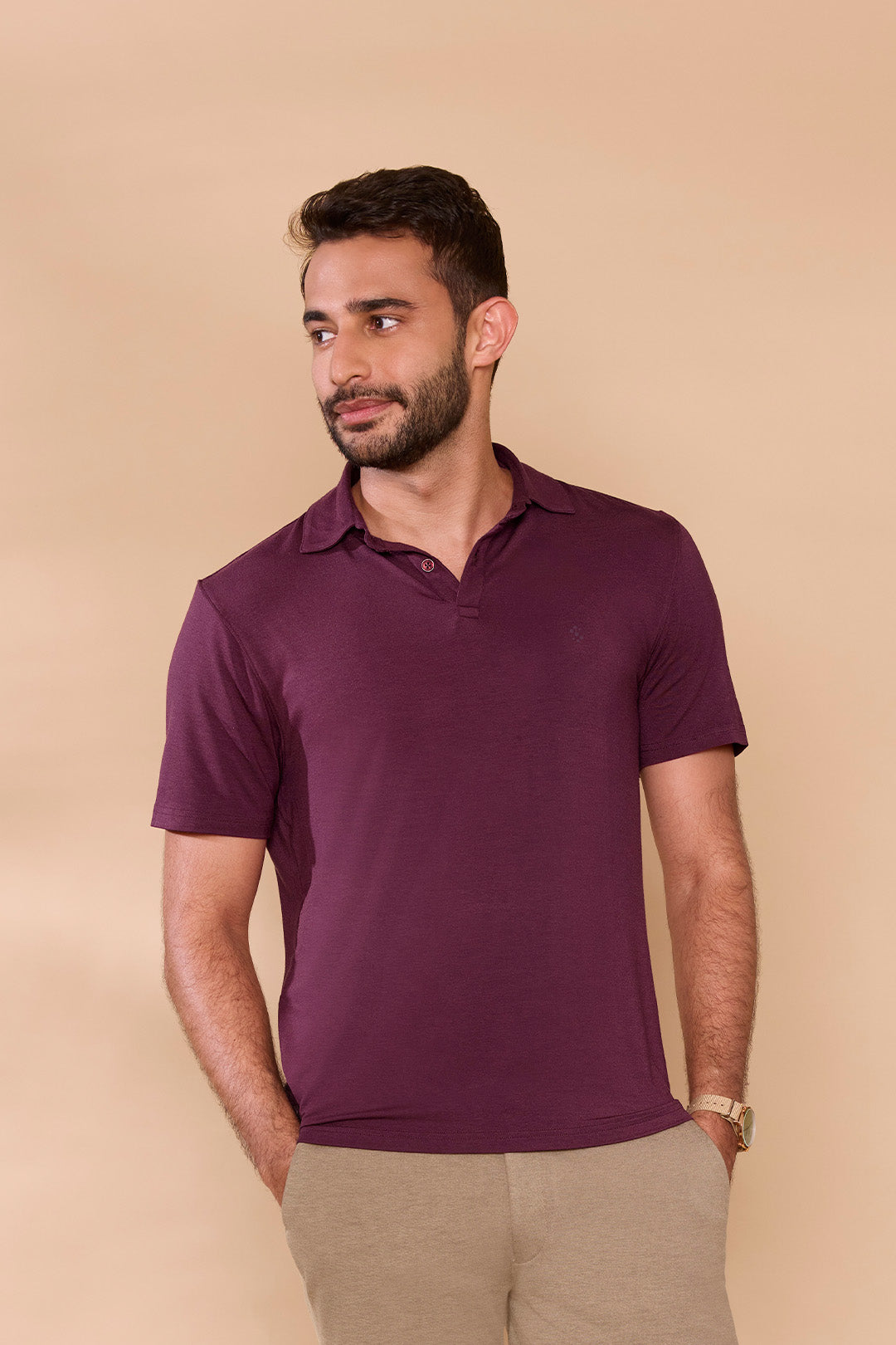 Soft Flow Polo T-shirt Wine